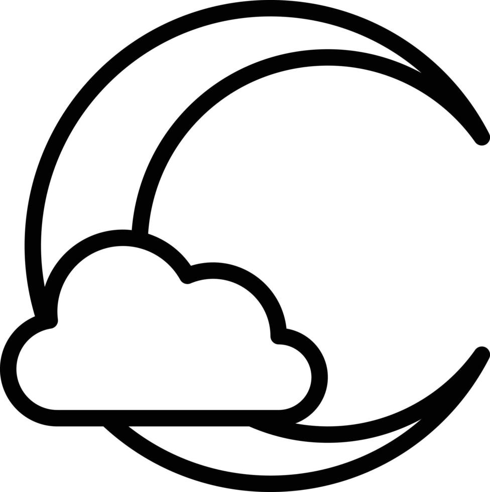 moon night cloud dark - outline icon vector