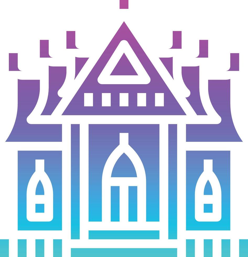 temple religious monk thailand building - solid gradient icon vector