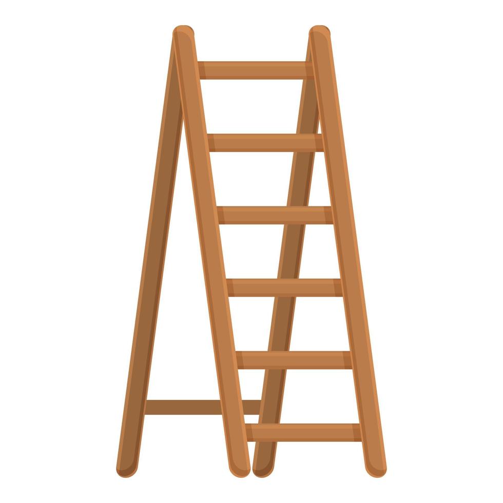 Wood ladder icon cartoon vector. Tree garden vector