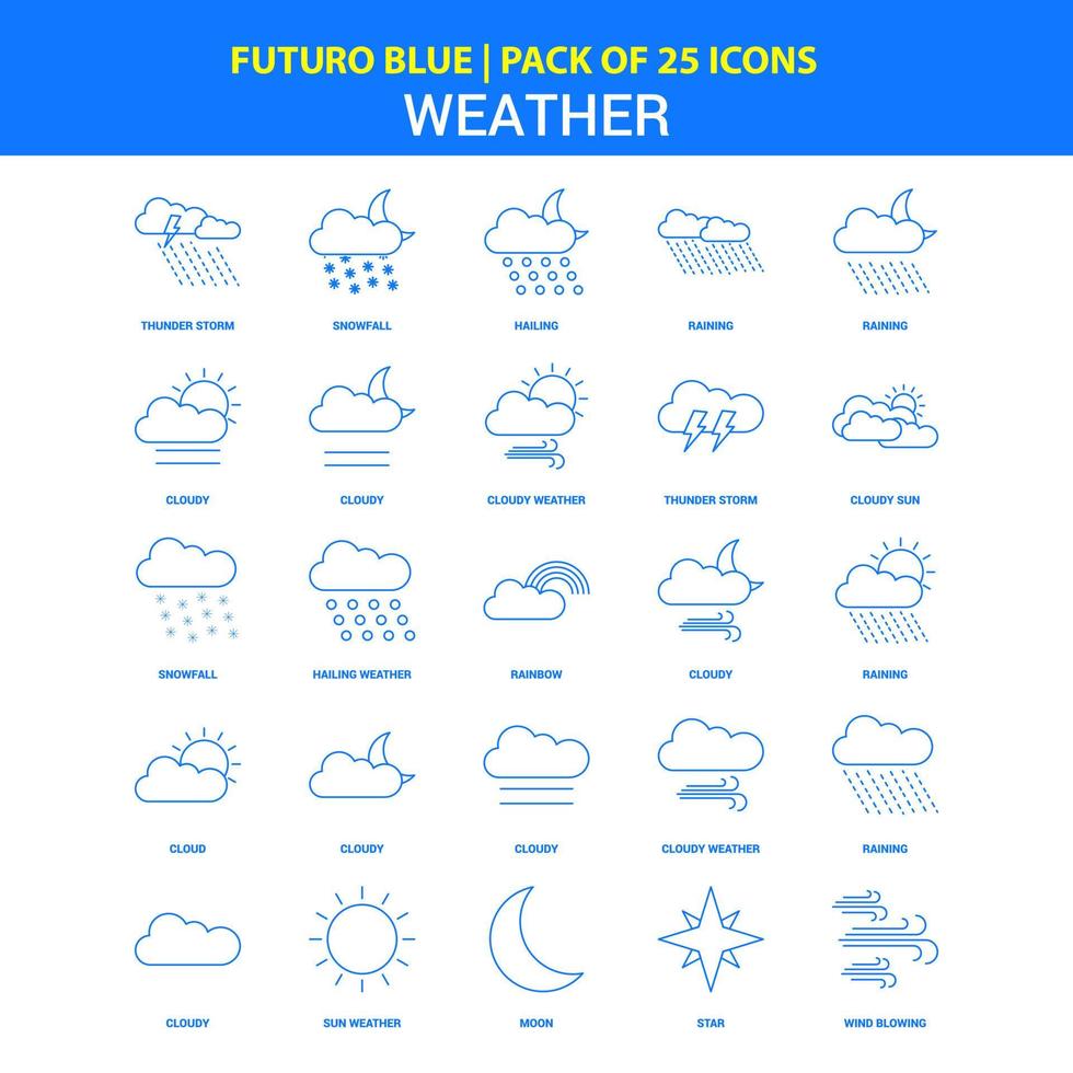 Icons Futuro Blue 25 Icon pack vector