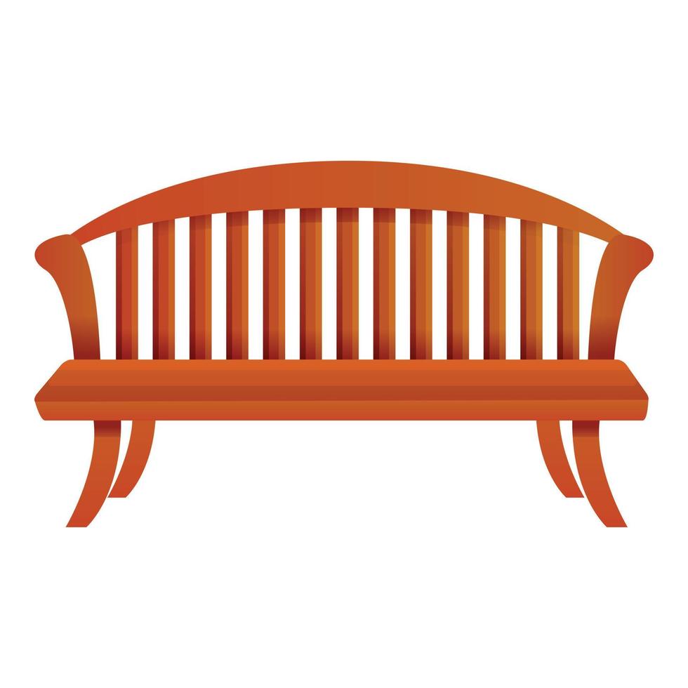 Park bench icon, cartoon style vector