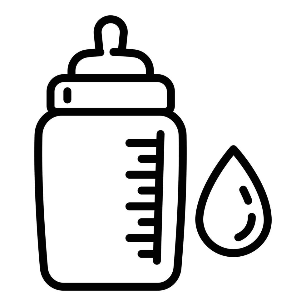 Baby milk bottle icon, outline style vector