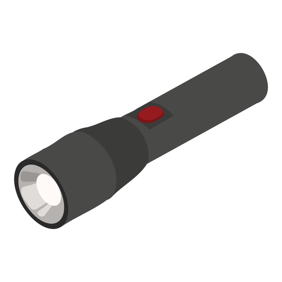 Police flashlight icon, isometric style vector