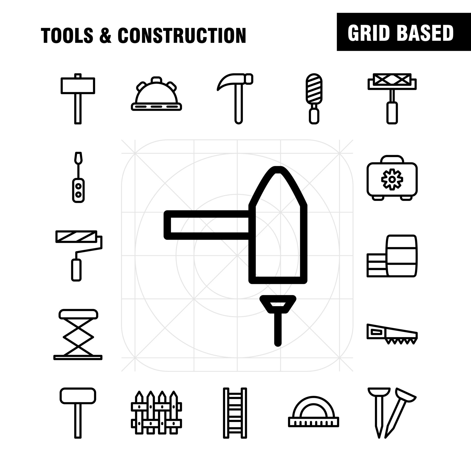 Tools And Construction Line Icon Pack For Designers And Developers