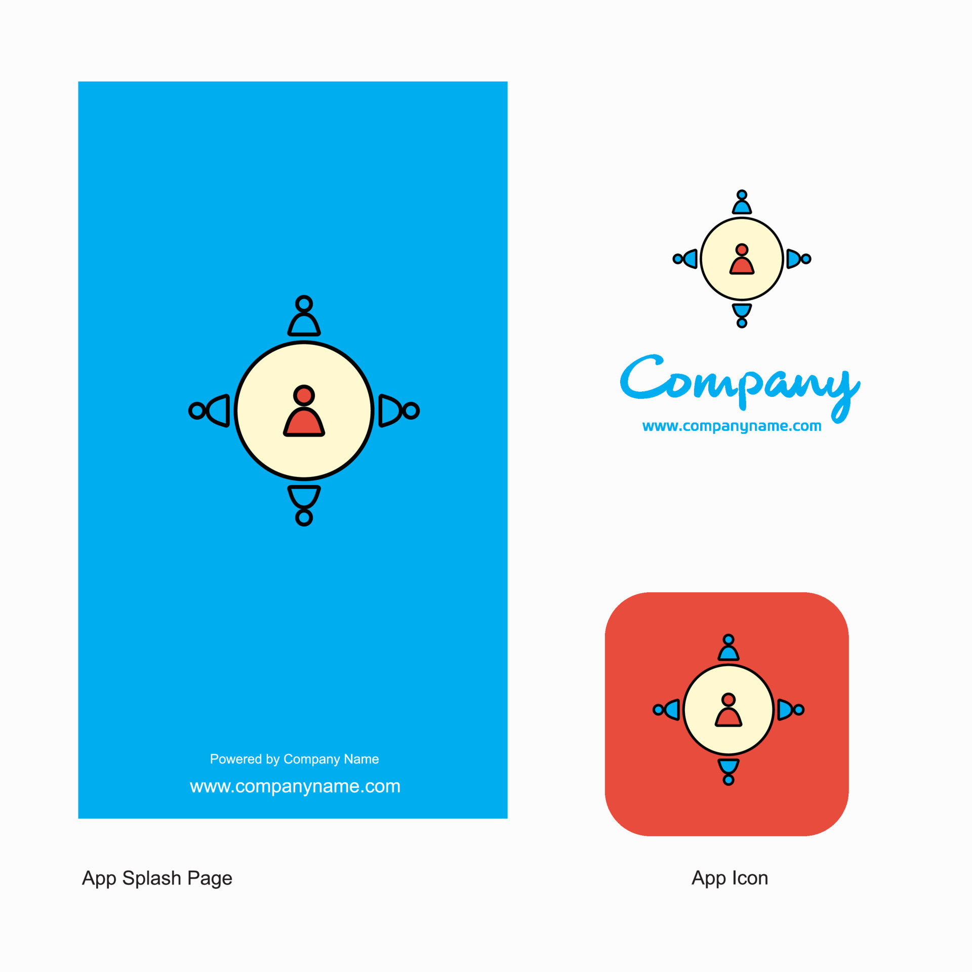 Networking Company Logo App Icon and Splash Page Design Creative