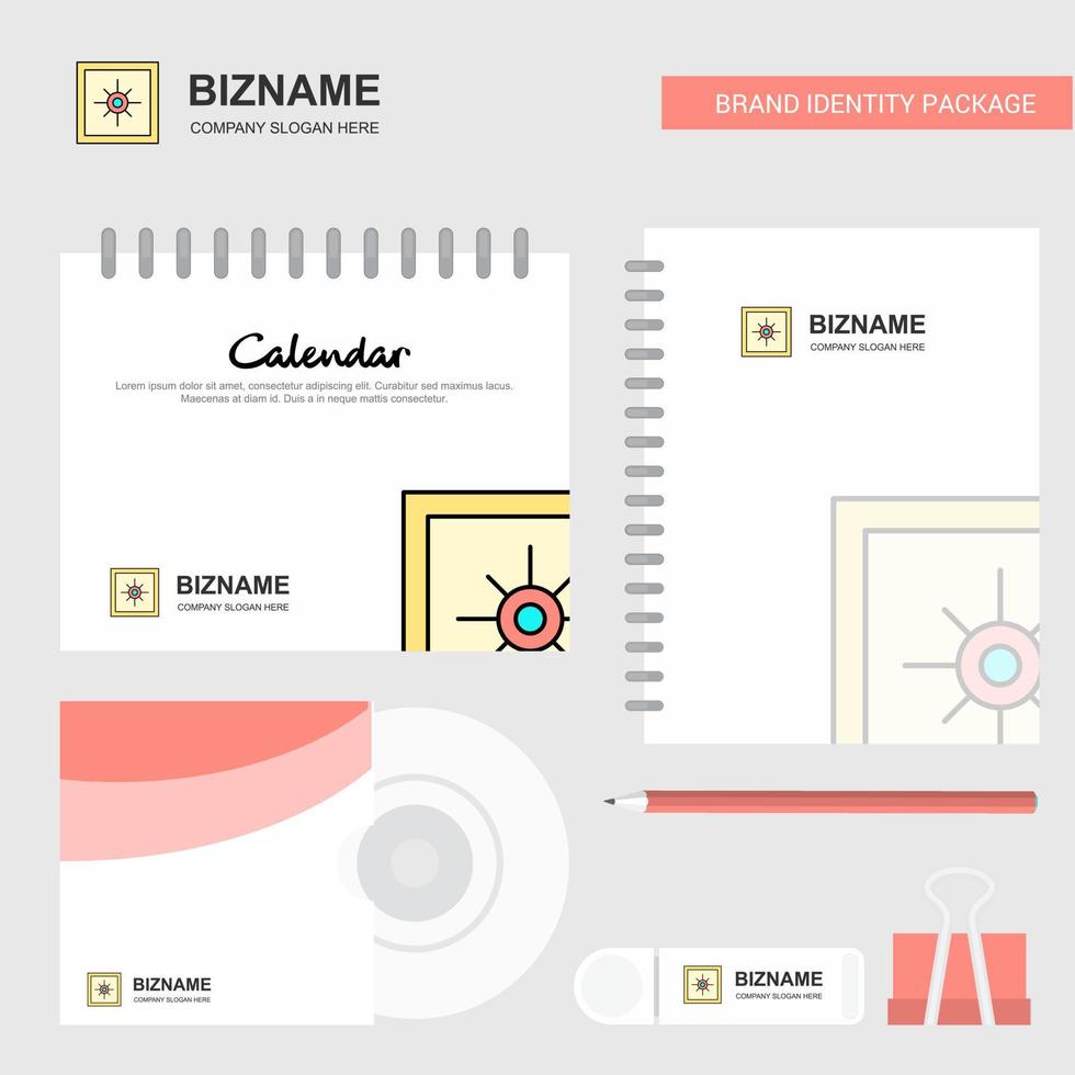 Locker Logo Calendar Template CD Cover Diary and USB Brand Stationary Package Design Vector Template