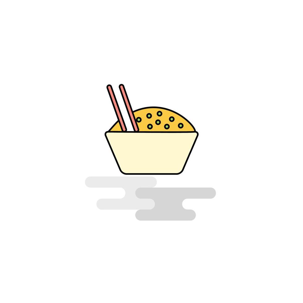 vector de icono de tazón de comida plana