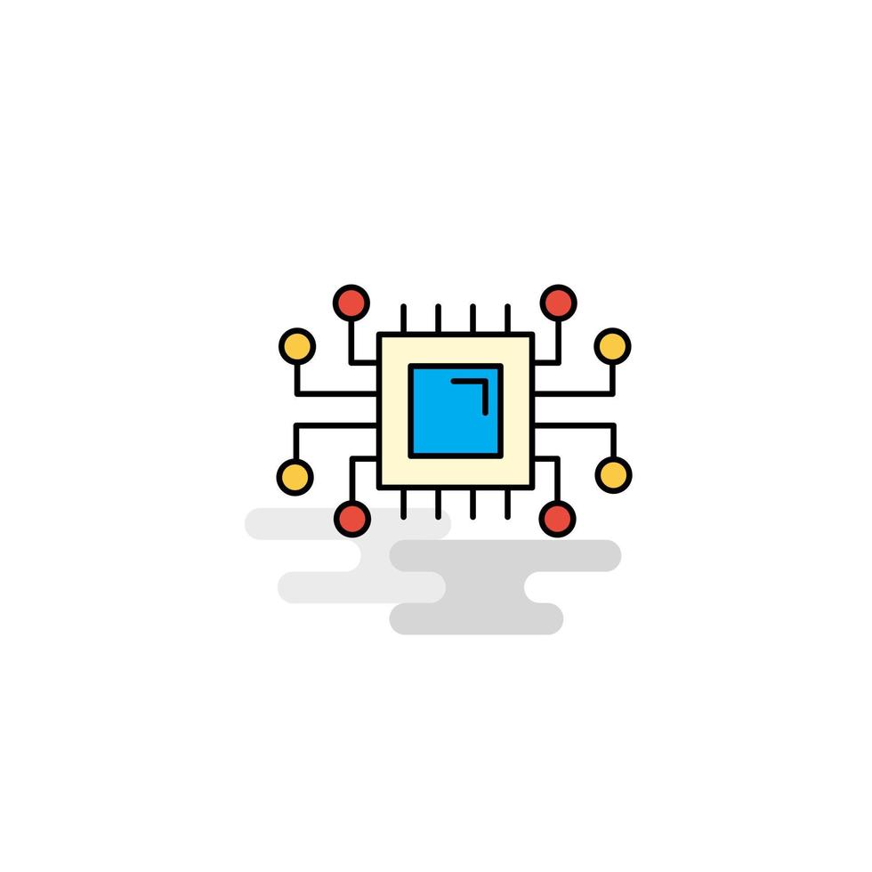 Flat Processor Icon Vector