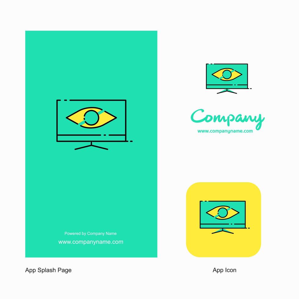 Monitor Company Logo App Icon and Splash Page Design Creative Business App Design Elements vector