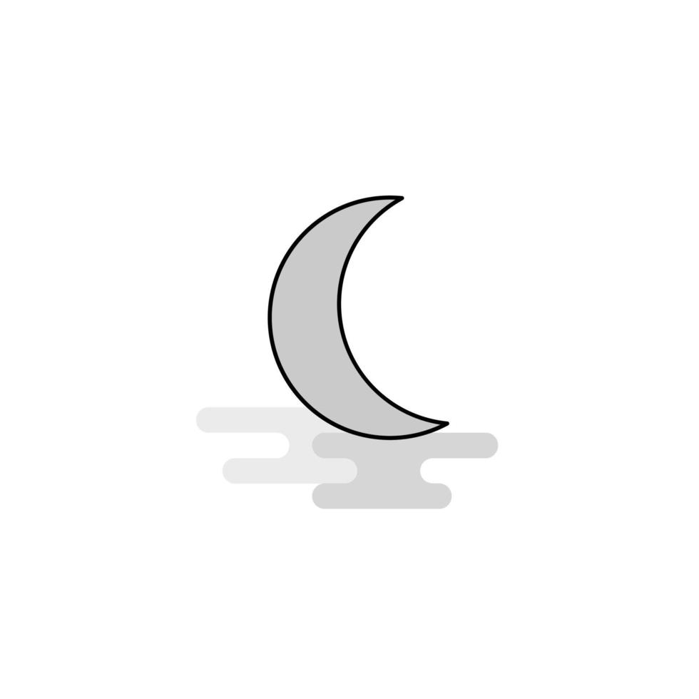 Crescent Web Icon Flat Line Filled Gray Icon Vector