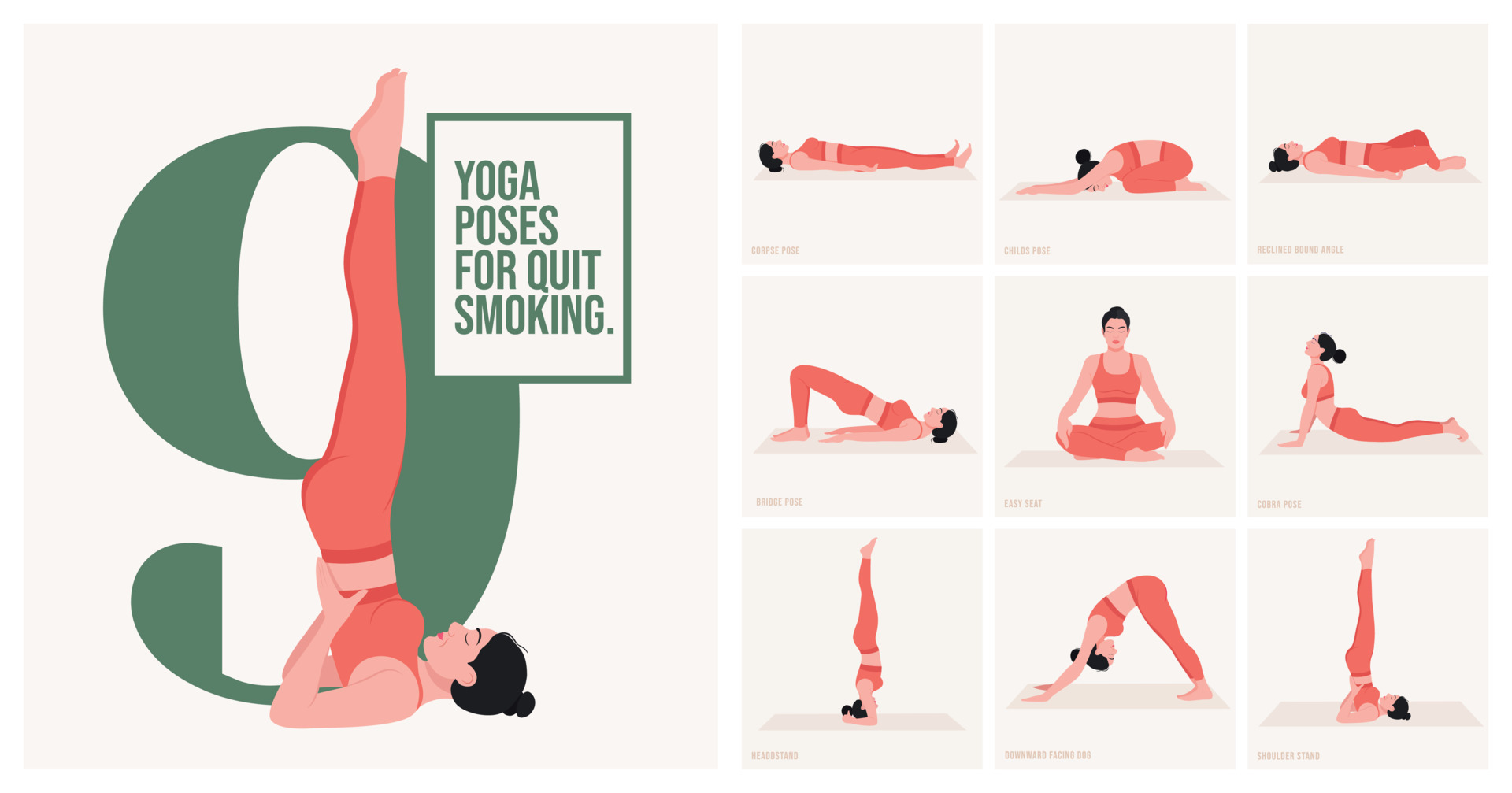 yoga poses for Quit Smoking. Young woman practicing Yoga pose. Woman