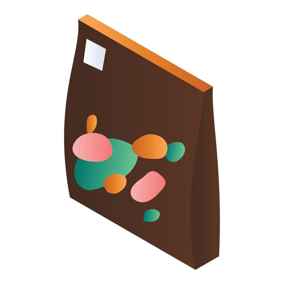 Candy pack icon, isometric style vector