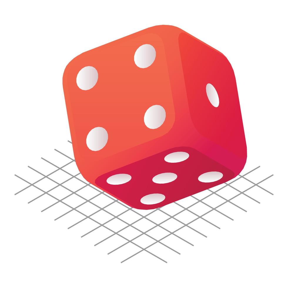 Dice cube icon, isometric style vector
