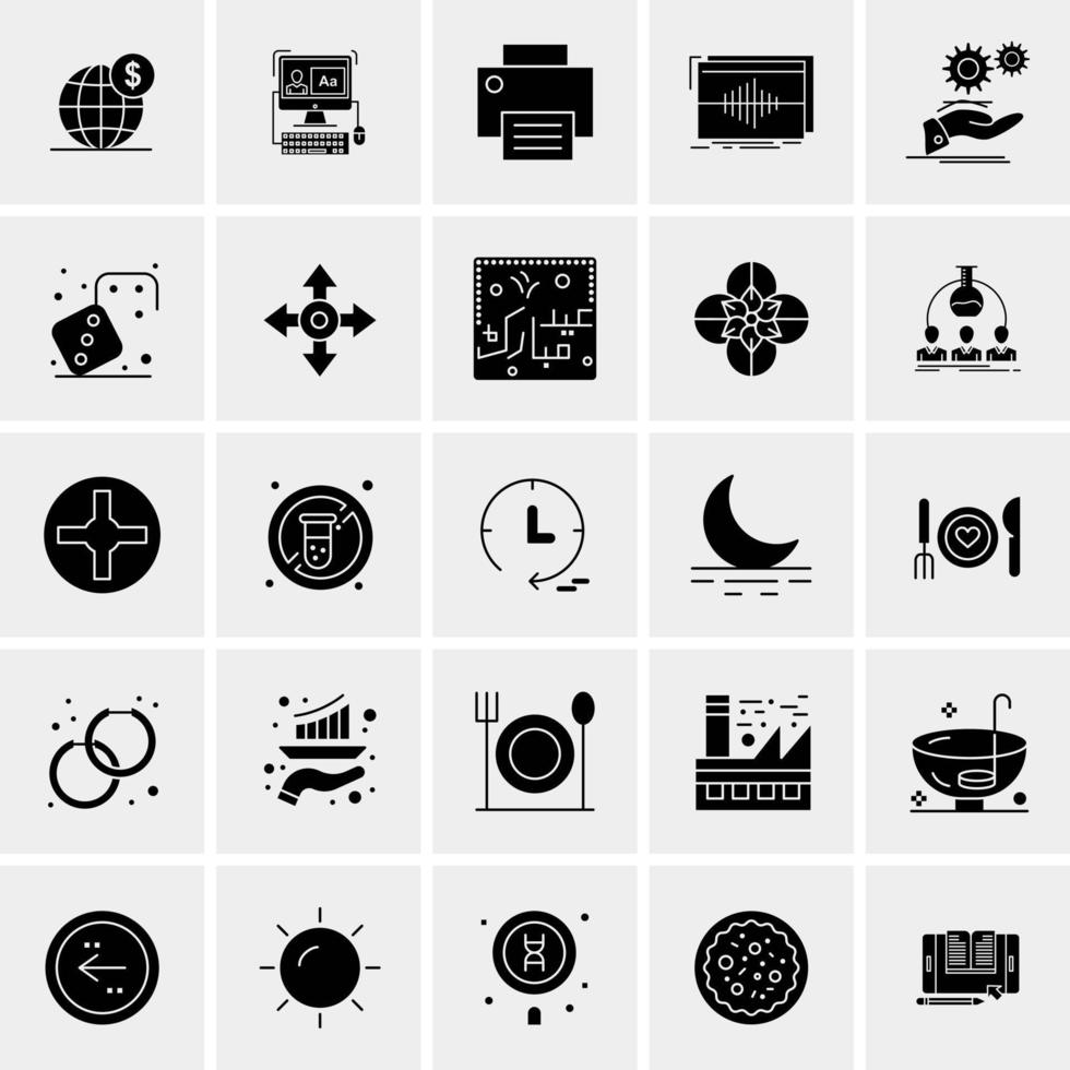 25 iconos de negocios universales vector ilustración de icono creativo para usar en proyectos relacionados con la web y dispositivos móviles