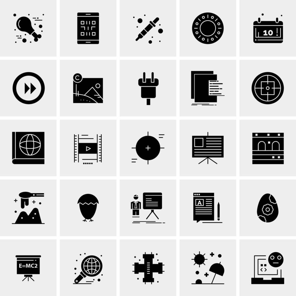 25 iconos de negocios universales vector ilustración de icono creativo para usar en proyectos relacionados con la web y dispositivos móviles