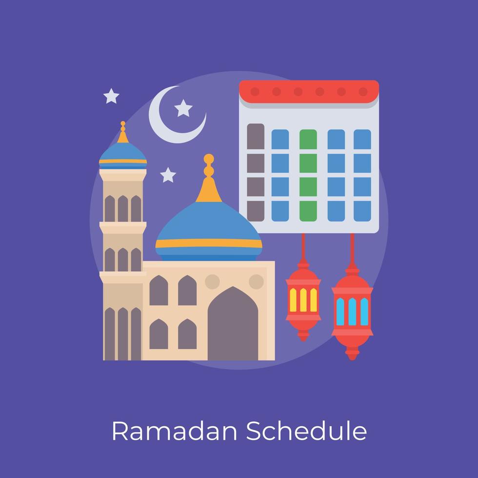 Trendy Ramadan Schedule vector