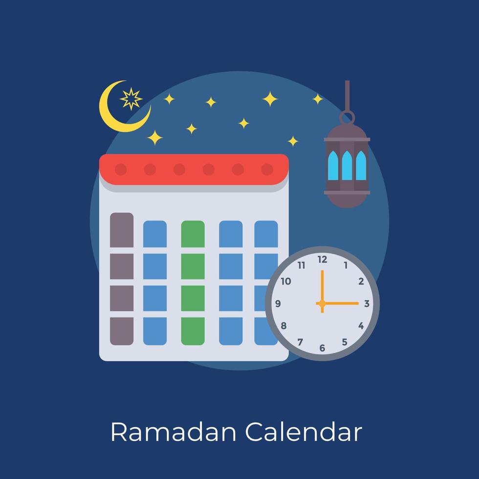 Trendy Ramadan Calendar vector