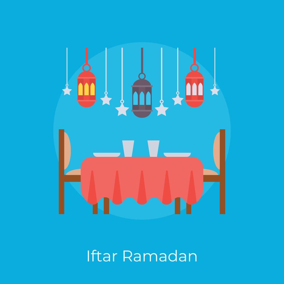 Trendy Ramadan Iftar vector