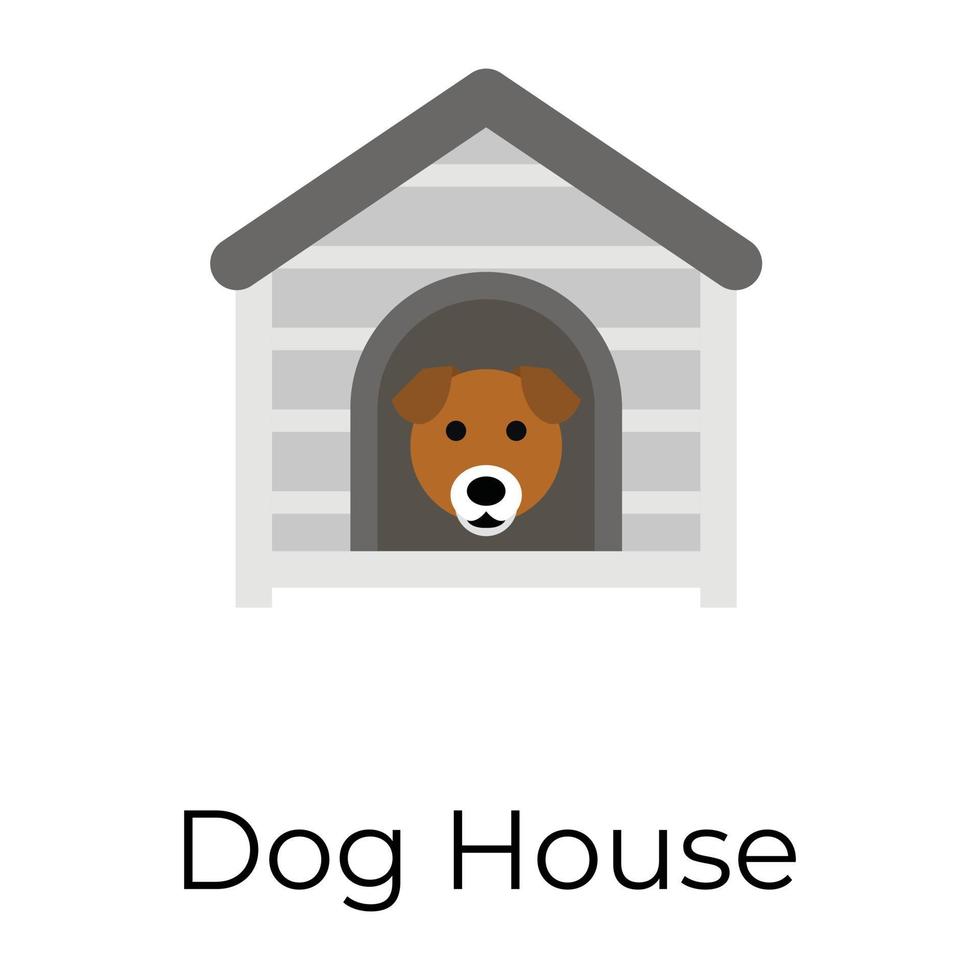 Trendy Dog House vector