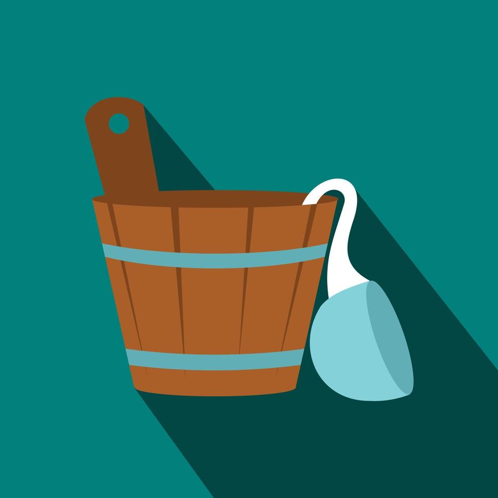 Russian bath tub icon, flat style vector