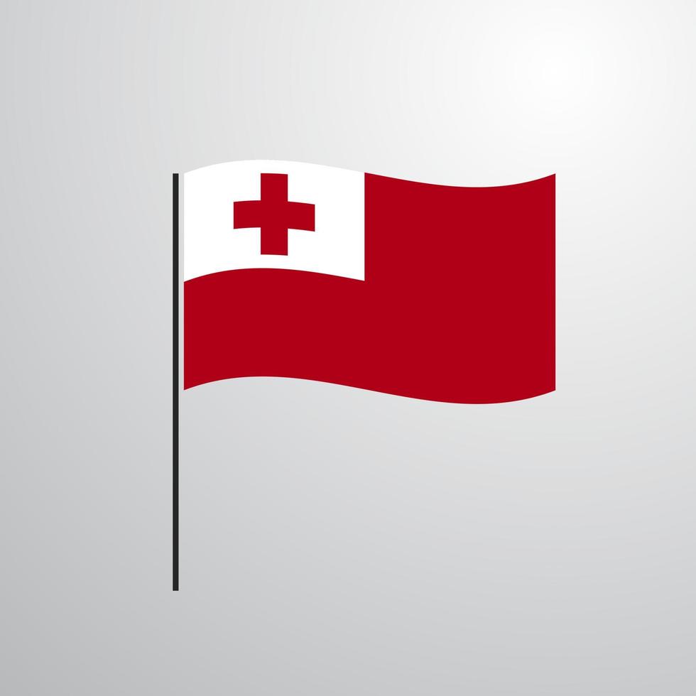 Tonga waving Flag vector