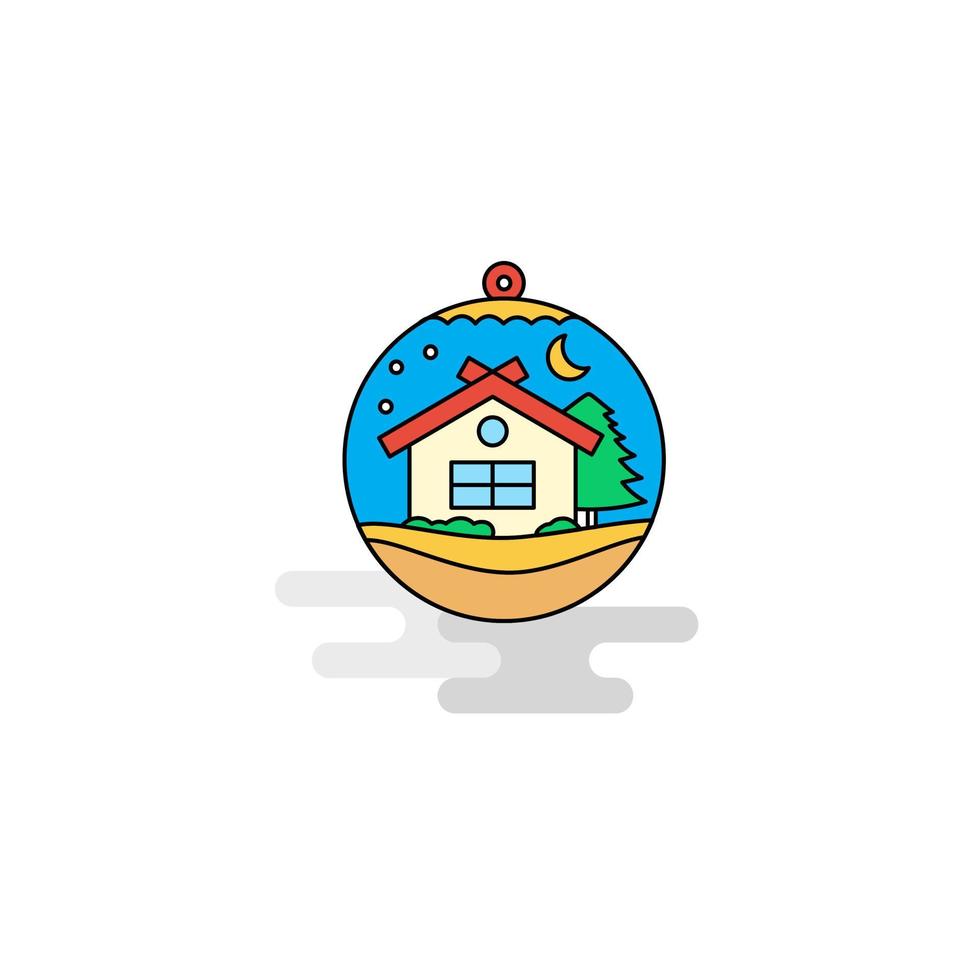 Flat Christmas globe Icon Vector