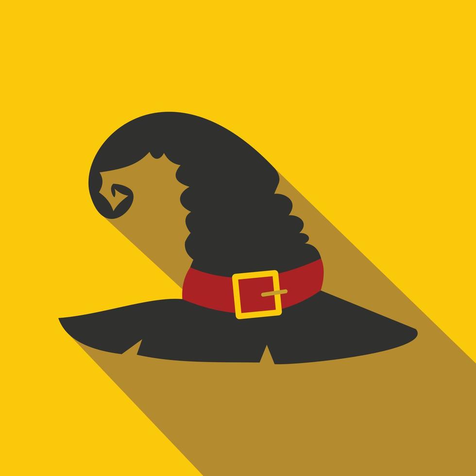 Witch black hat flat vector