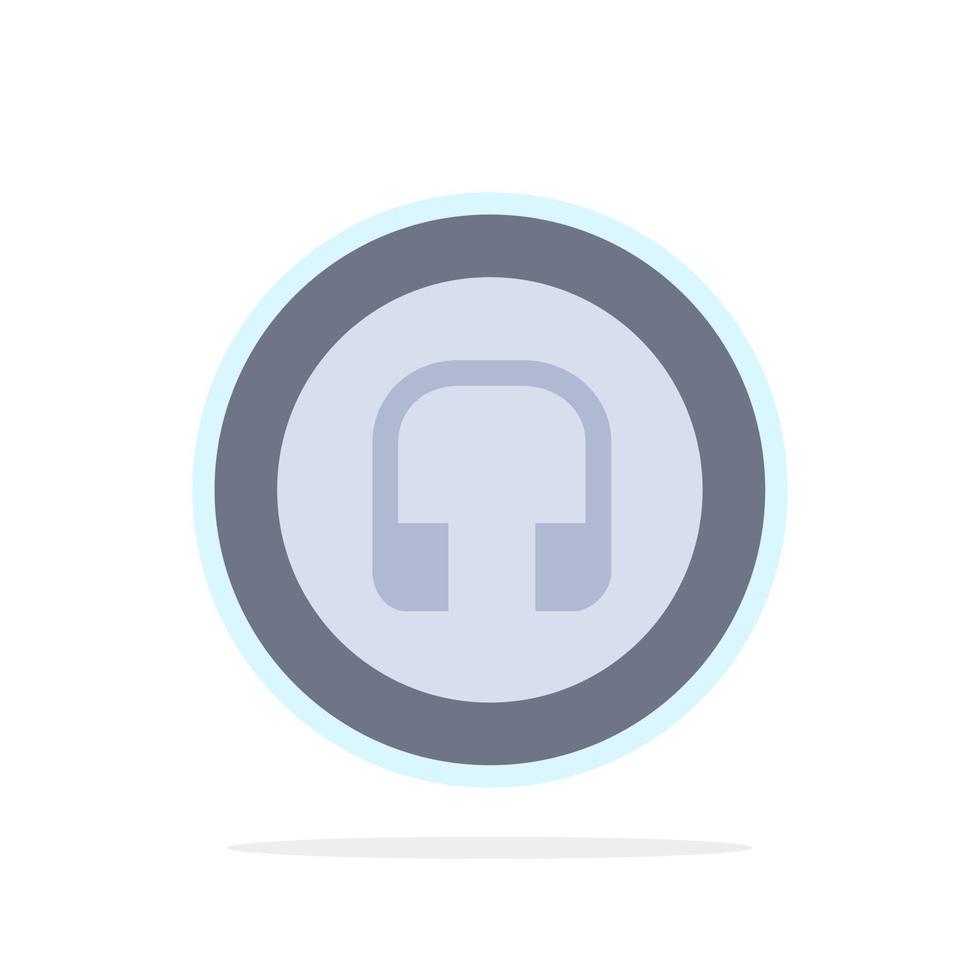 Earphone Headphone Basic Ui Abstract Circle Background Flat color Icon vector