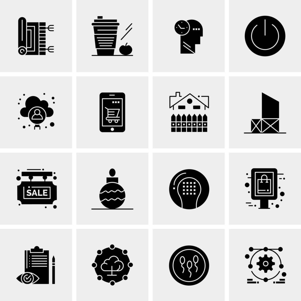 16 iconos de negocios universales vector ilustración de icono creativo para usar en proyectos relacionados con la web y dispositivos móviles