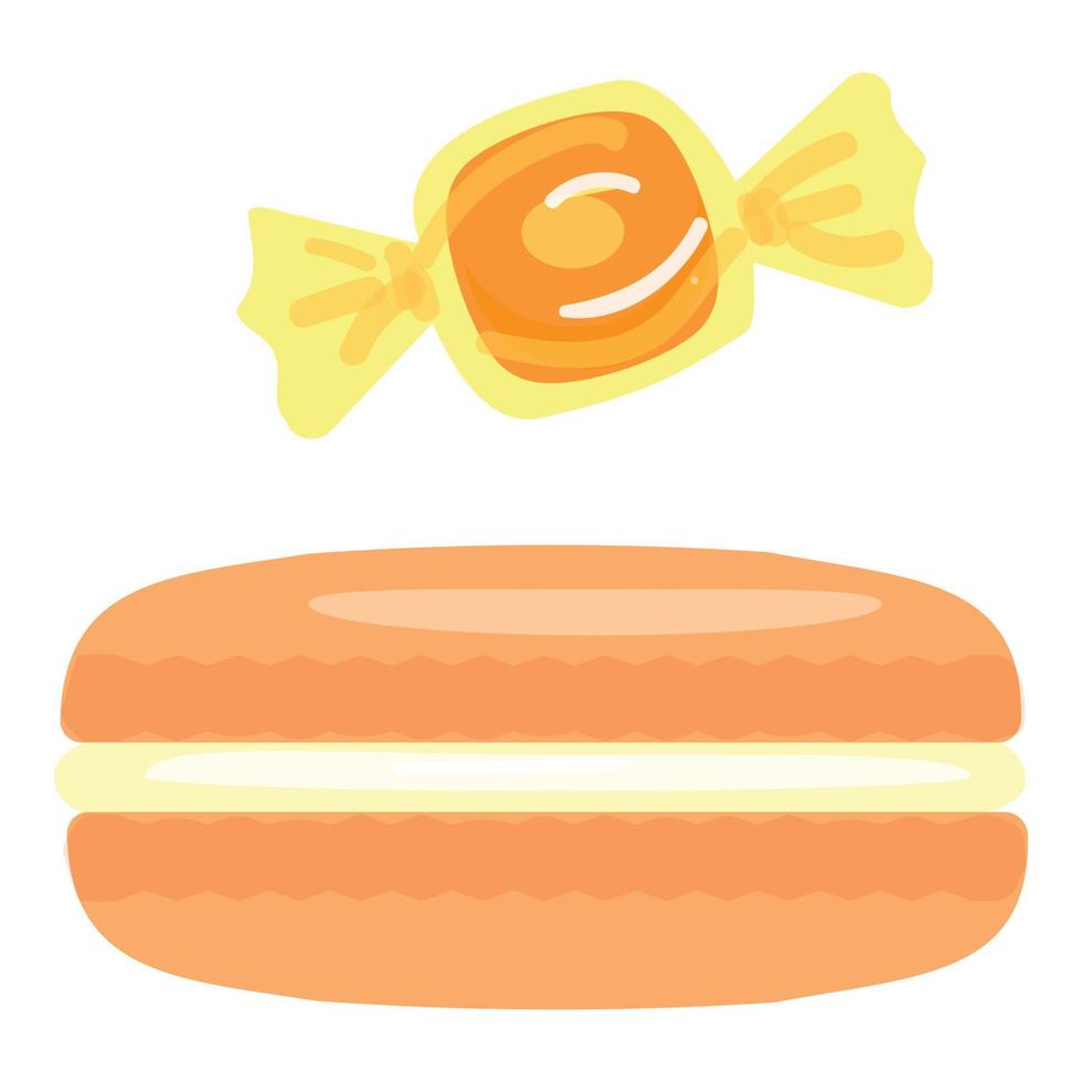 vector de dibujos animados de icono de macarrón de bombón. pastel francés