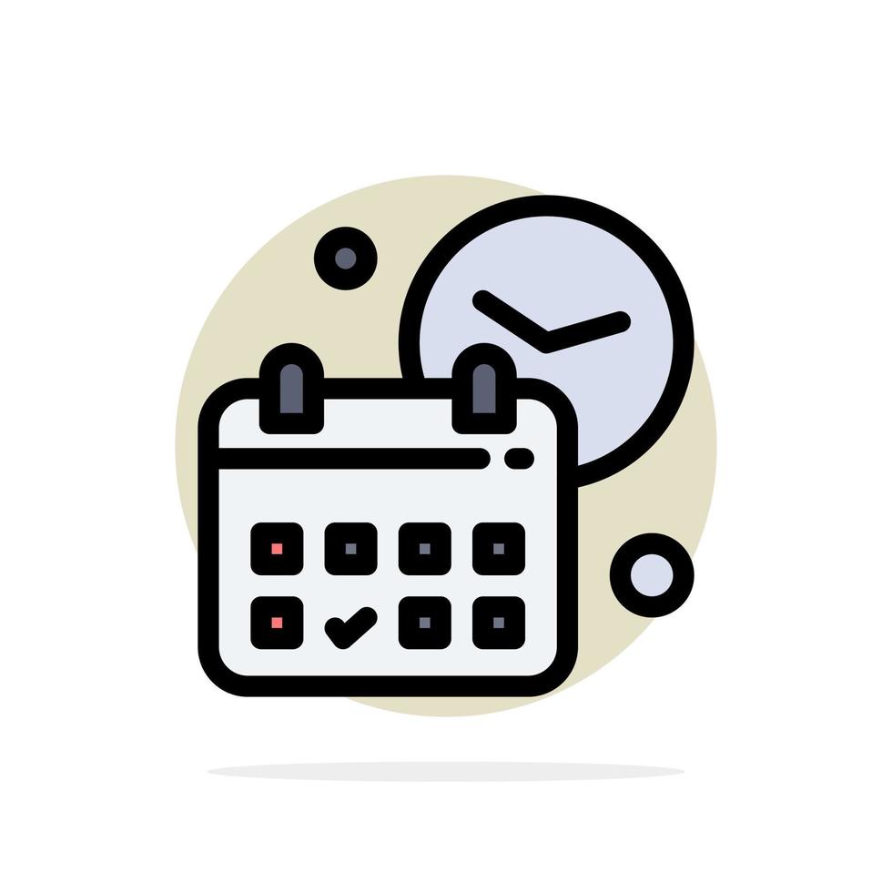 calendario fecha día hora trabajo resumen círculo fondo plano color icono vector