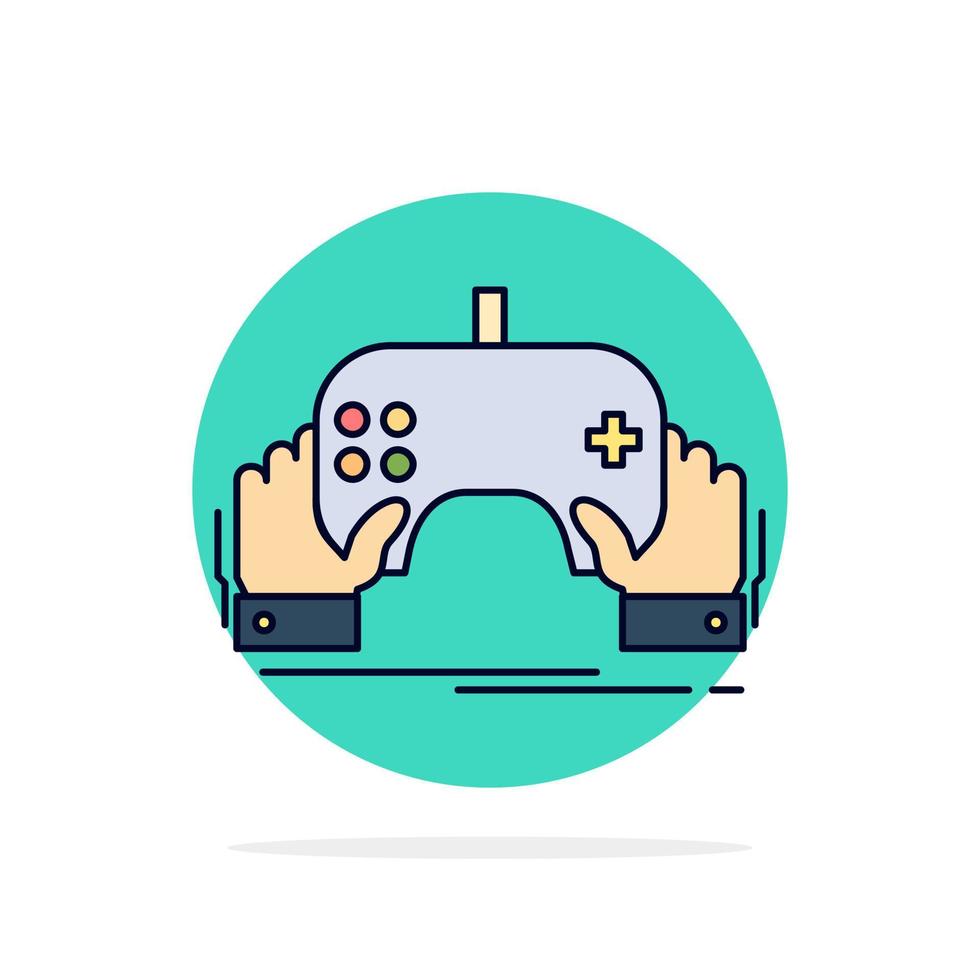 game gaming mobile entertainment app Flat Color Icon Vector