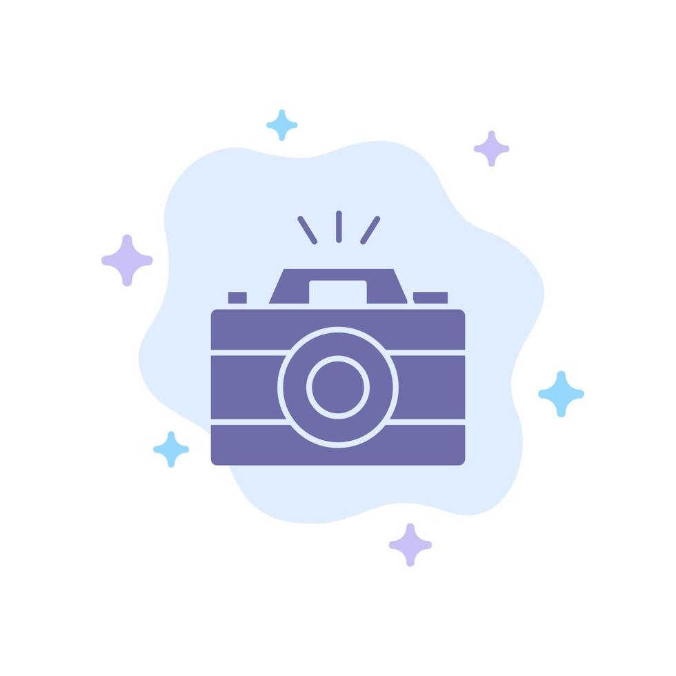 Camera Image Photo Picture Blue Icon on Abstract Cloud Background vector