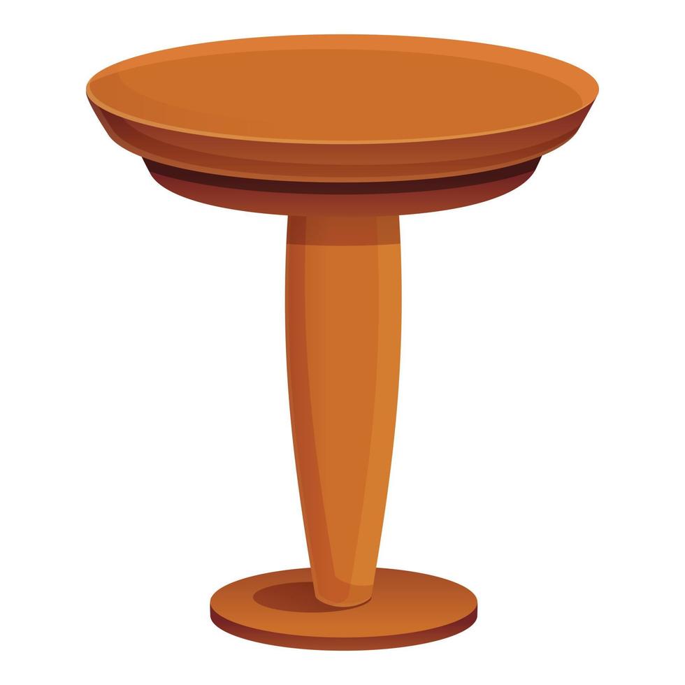 Wood table stand icon, cartoon style vector