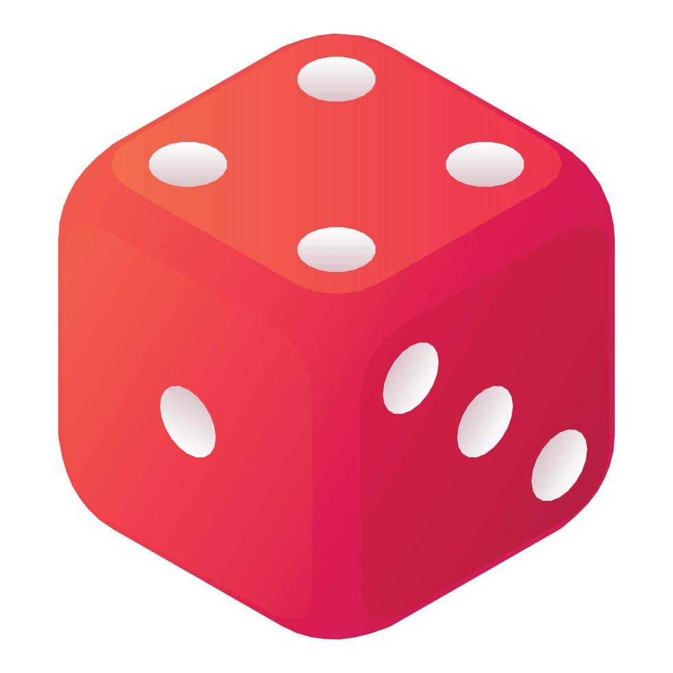 Dice craps icon, isometric style vector