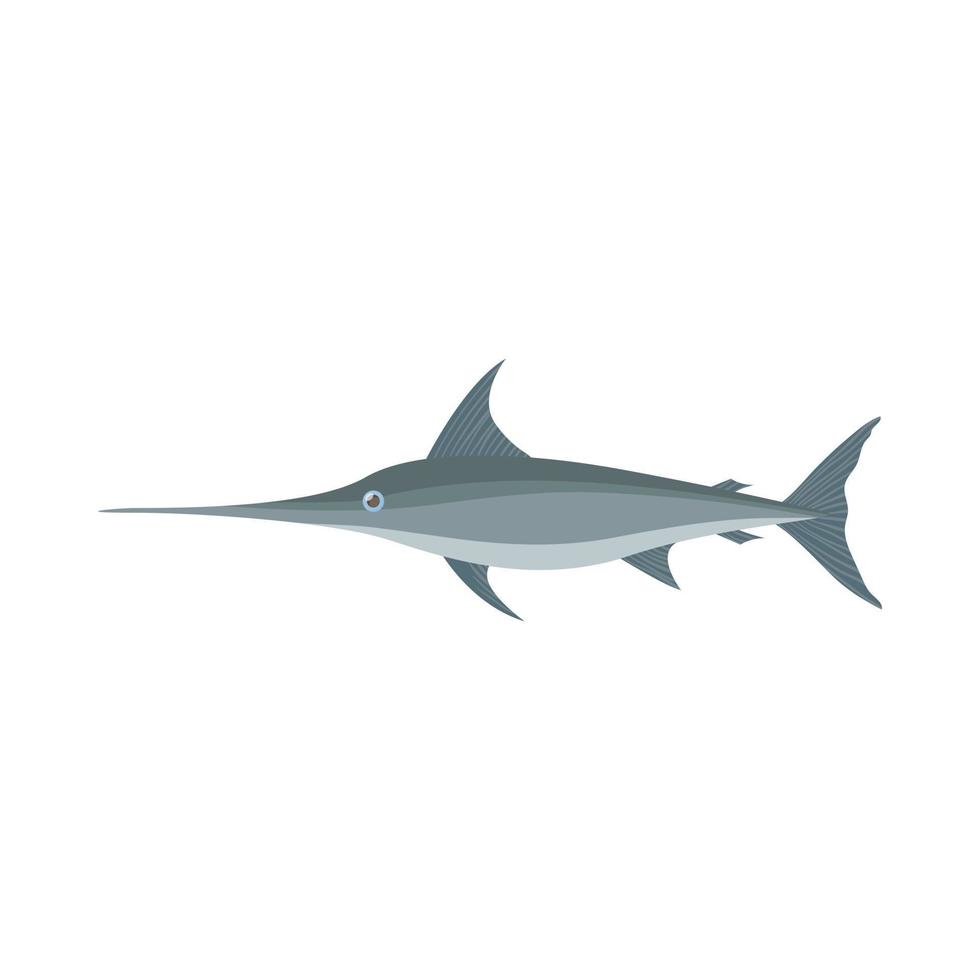 Swordfish icon, cartoon style vector