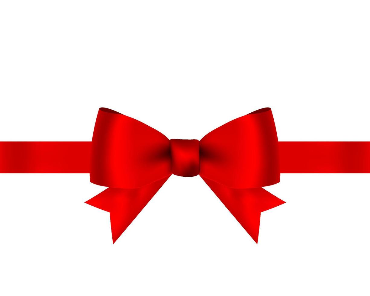 red bow with ribbon isolated on white background vector