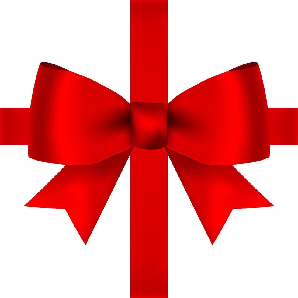 red bow with ribbon isolated on white background vector