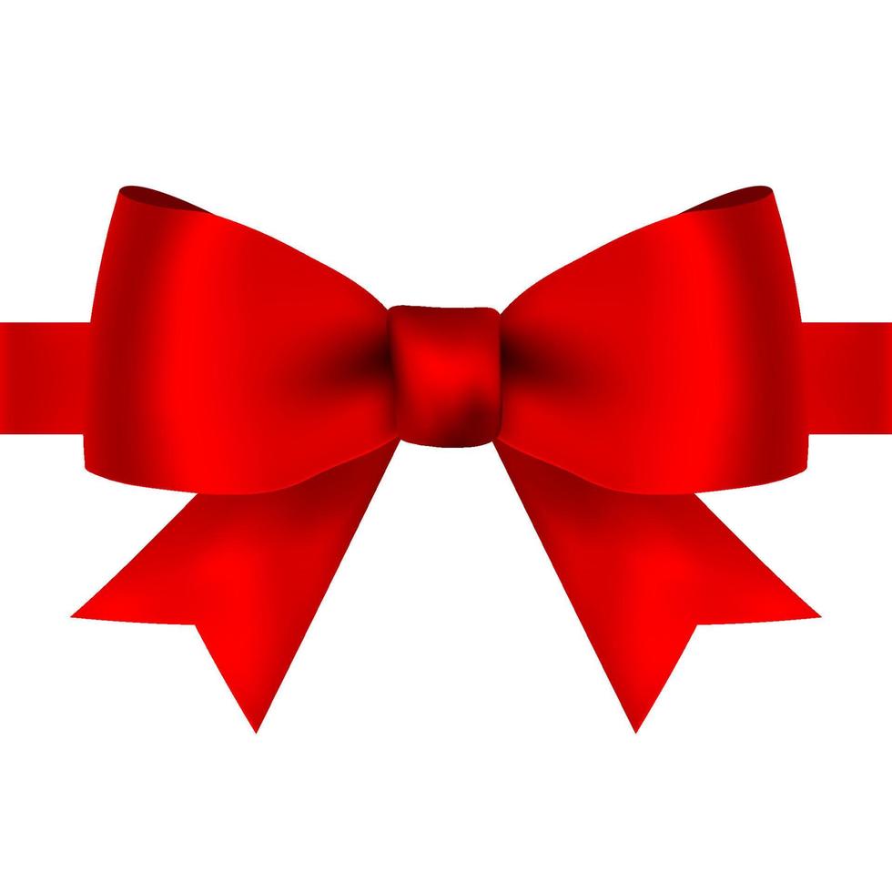 red bow with ribbon isolated on white background vector