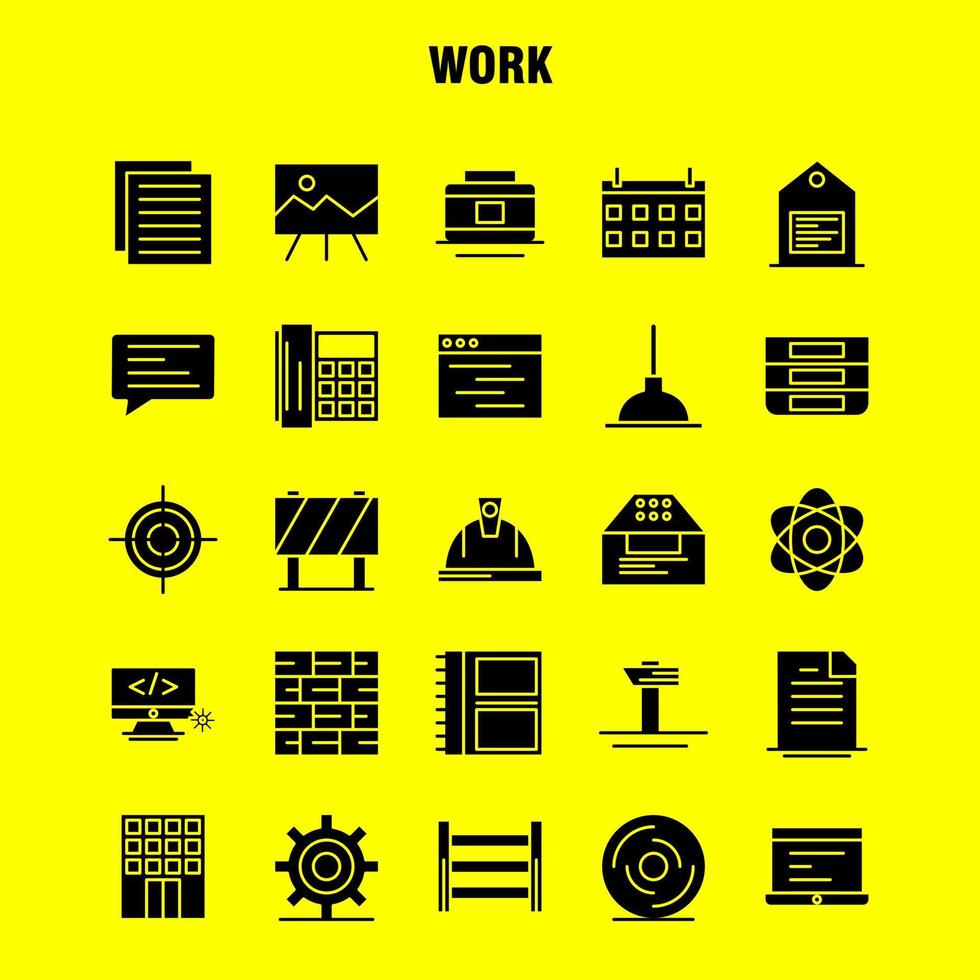 Work Solid Glyph Icon for Web Print and Mobile UXUI Kit Such as Analytics Atom Essentials Drawer Essential Home Chat Chatting Pictogram Pack Vector