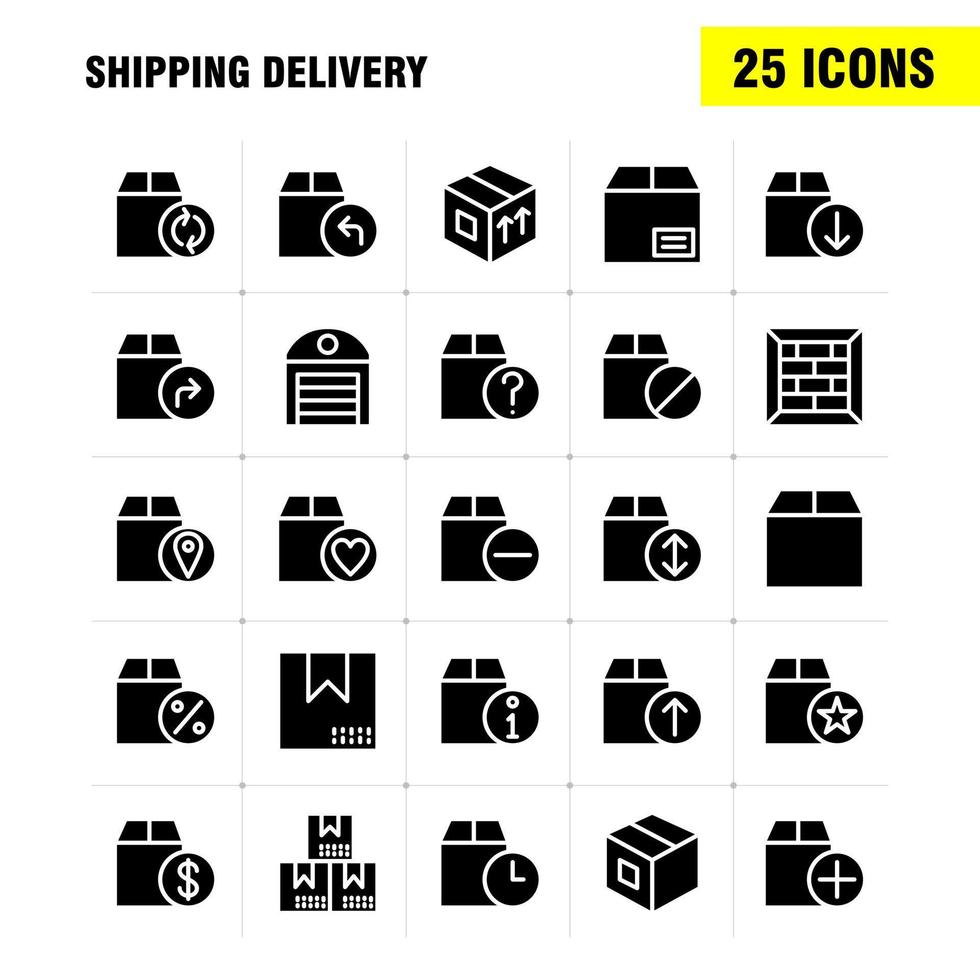 Shipping Delivery Solid Glyph Icon Pack For Designers And Developers Icons Of Shipment Shipping Up Upload Box Delivery Package Packages Vector