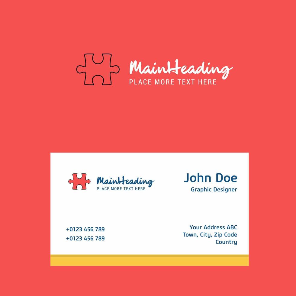 Puzzle piece logo Design with business card template Elegant corporate identity Vector