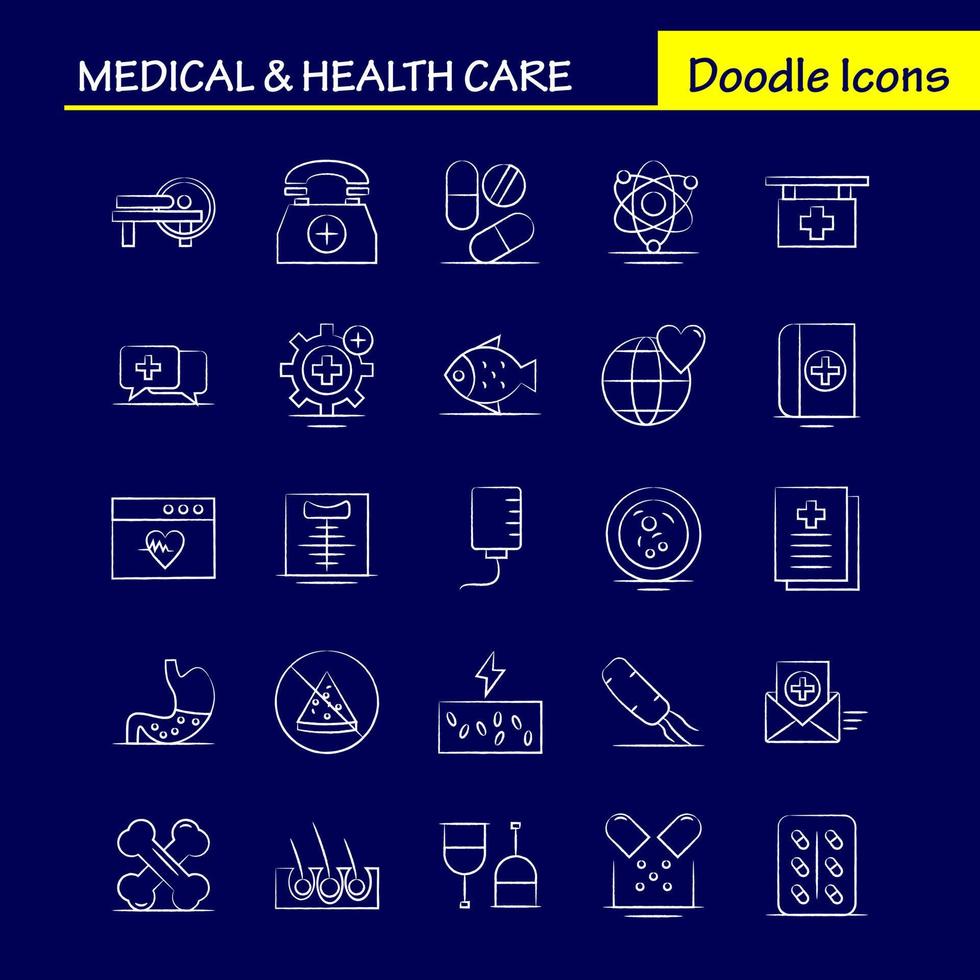 Medical And Health Care Hand Drawn Icon for Web Print and Mobile UXUI Kit Such as Healthcare Hospital Medical Lab Medical Setting Hospital Plus Pictogram Pack Vector