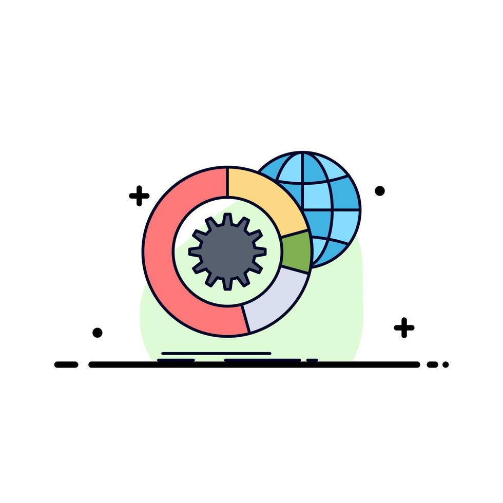 datos análisis de datos grandes servicios de globo vector de icono de color plano