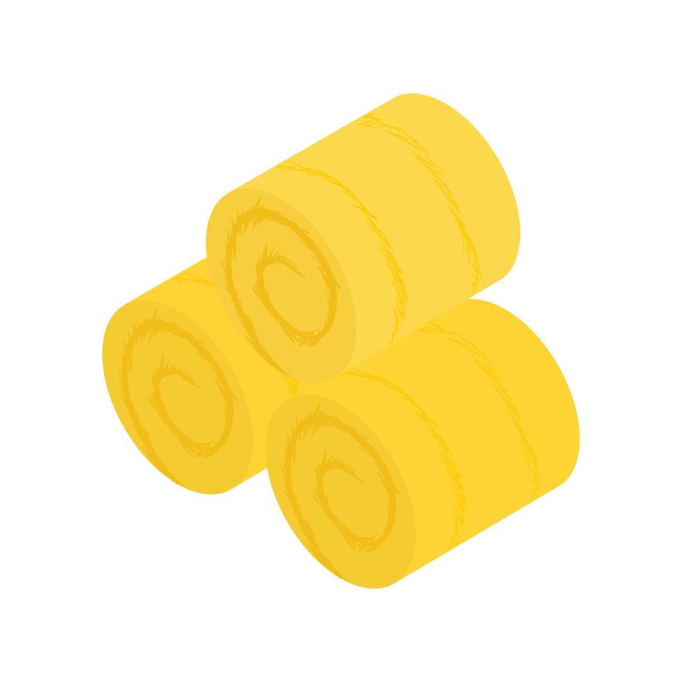 Hay roll isometric 3d icon vector
