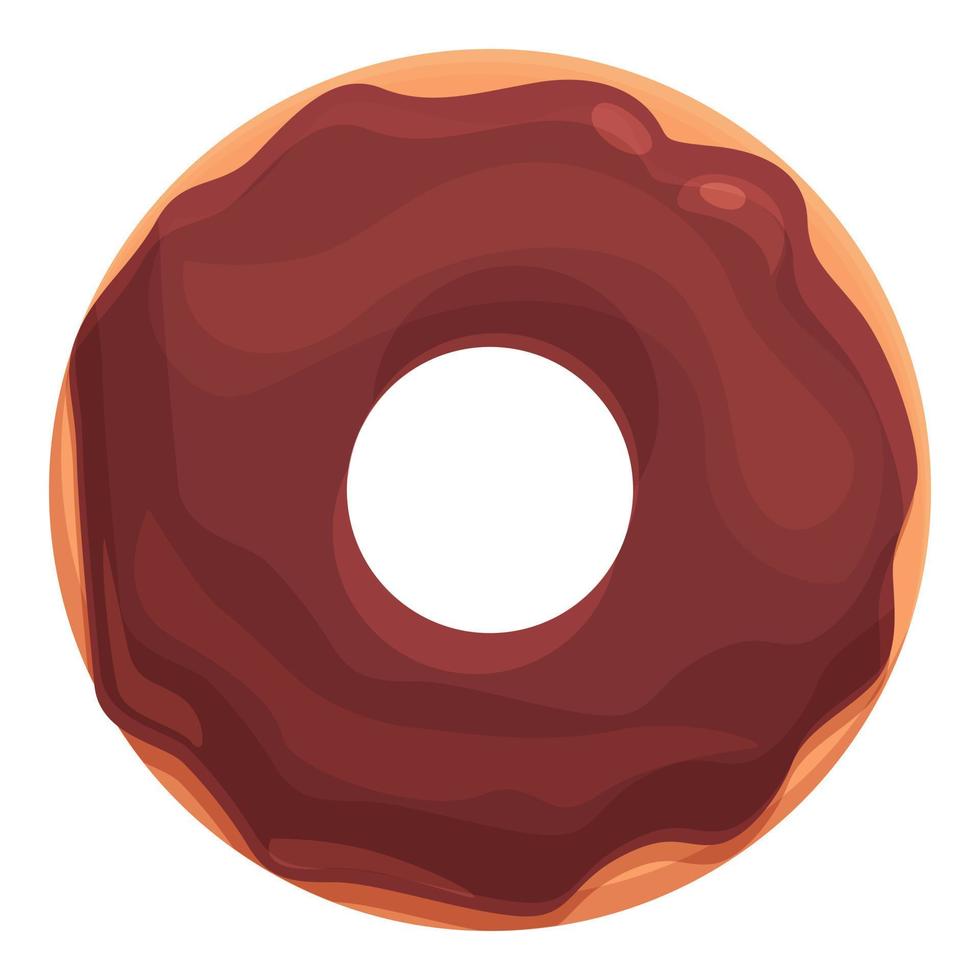 vector de dibujos animados de icono de donut de cacao. dulce de chocolate