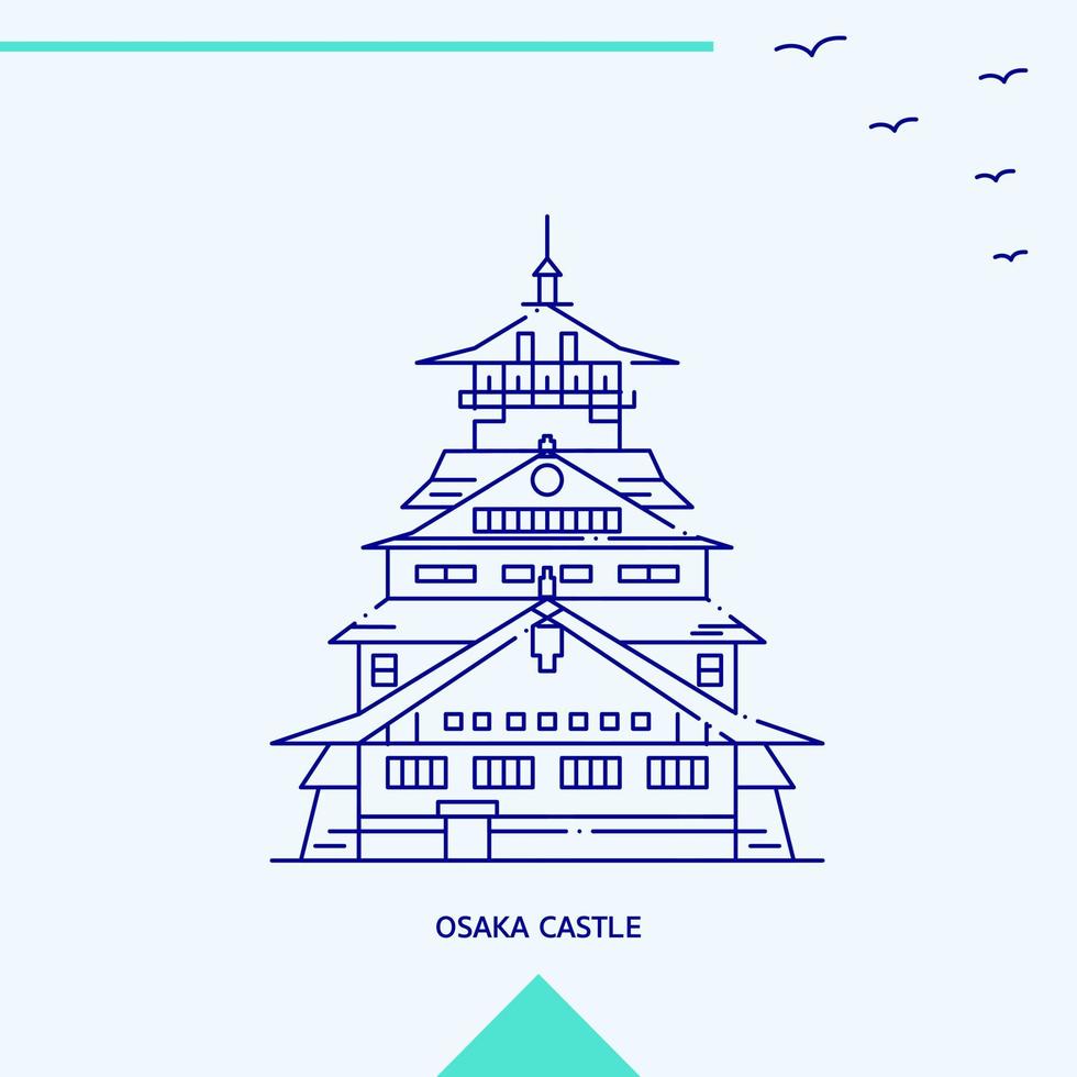 OSAKA CASTLE skyline vector illustration