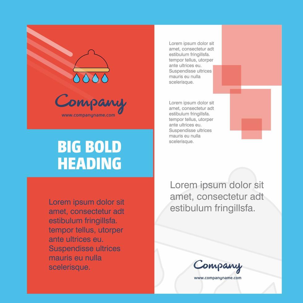 Shower Company Brochure Title Page Design Company profile annual report presentations leaflet Vector Background
