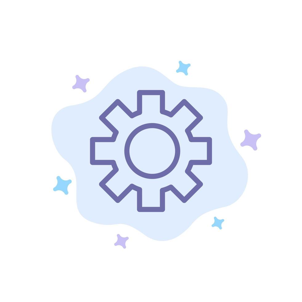 Setting Gear Logistic Global Blue Icon on Abstract Cloud Background vector