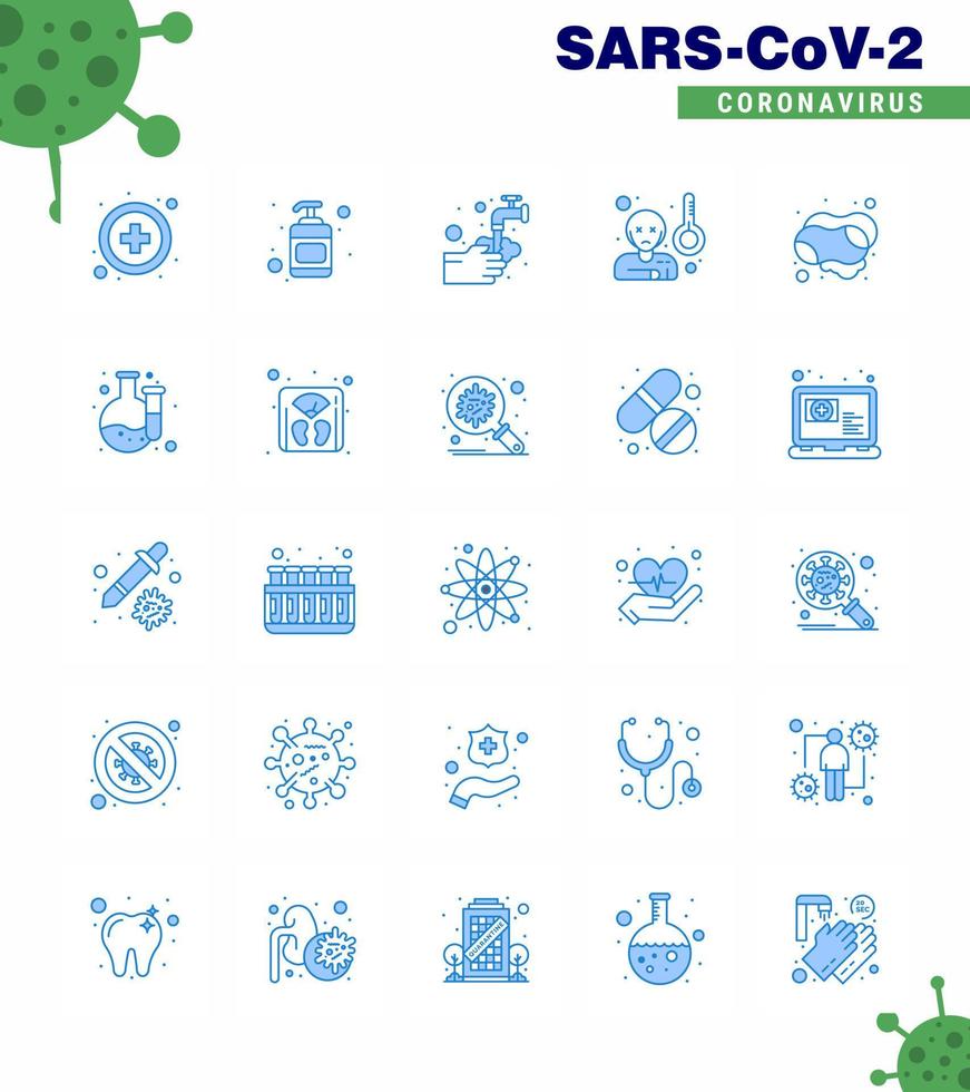 conjunto de iconos covid19 para infografía 25 paquete azul como limpieza de jabón lavado temperatura virus coronavirus viral 2019nov elementos de diseño de vectores de enfermedades